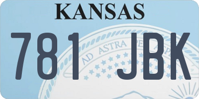 KS license plate 781JBK