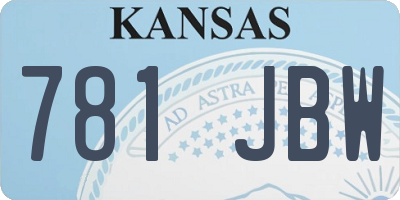 KS license plate 781JBW
