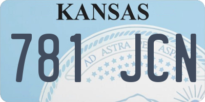 KS license plate 781JCN