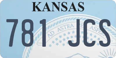 KS license plate 781JCS