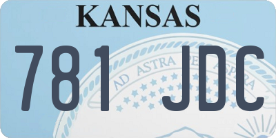 KS license plate 781JDC
