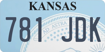 KS license plate 781JDK