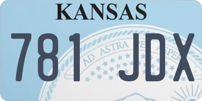 KS license plate 781JDX