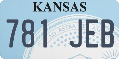 KS license plate 781JEB
