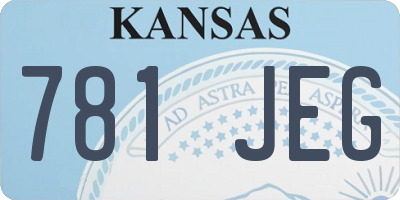 KS license plate 781JEG