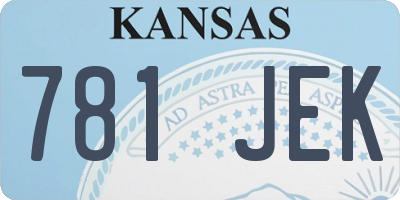 KS license plate 781JEK