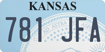 KS license plate 781JFA