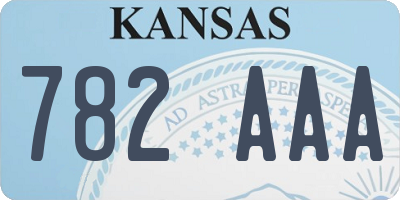 KS license plate 782AAA