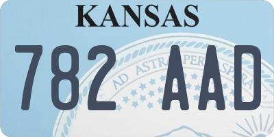 KS license plate 782AAD