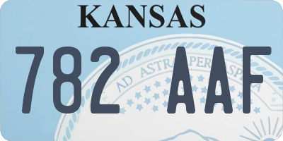 KS license plate 782AAF