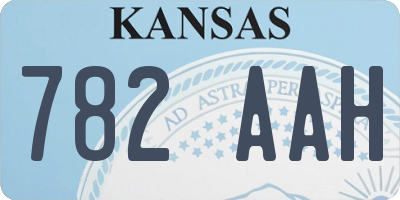 KS license plate 782AAH