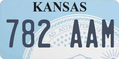 KS license plate 782AAM