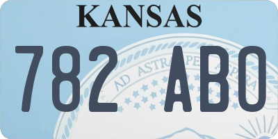 KS license plate 782ABO