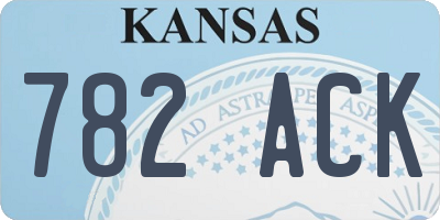KS license plate 782ACK