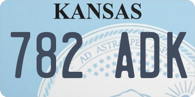 KS license plate 782ADK