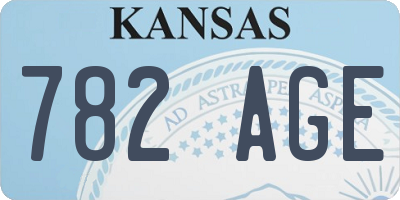 KS license plate 782AGE