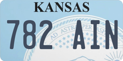 KS license plate 782AIN