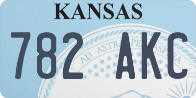 KS license plate 782AKC