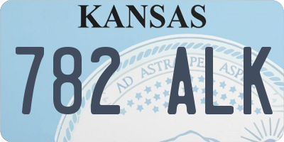 KS license plate 782ALK