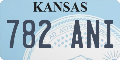 KS license plate 782ANI