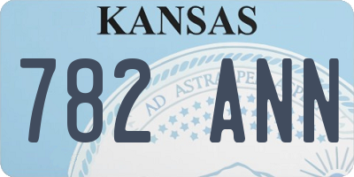 KS license plate 782ANN