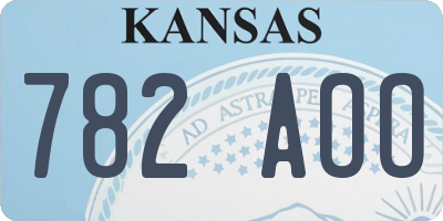 KS license plate 782AOO