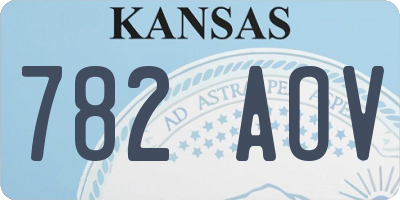 KS license plate 782AOV
