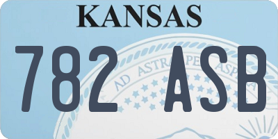 KS license plate 782ASB