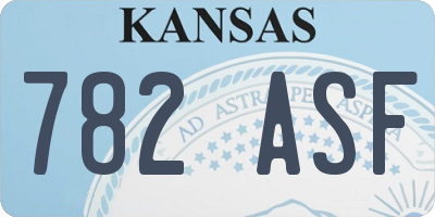 KS license plate 782ASF