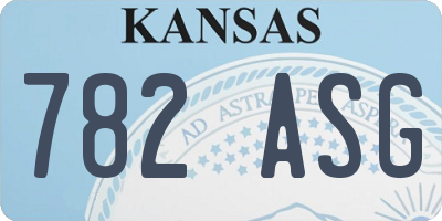 KS license plate 782ASG