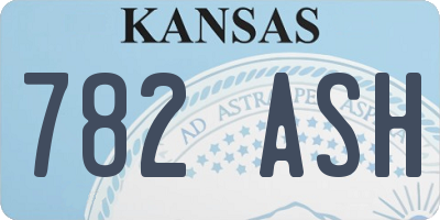 KS license plate 782ASH
