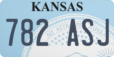 KS license plate 782ASJ