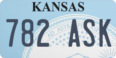 KS license plate 782ASK