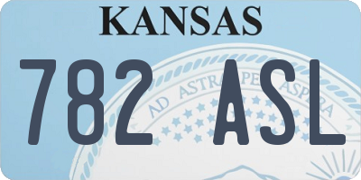 KS license plate 782ASL