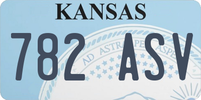 KS license plate 782ASV