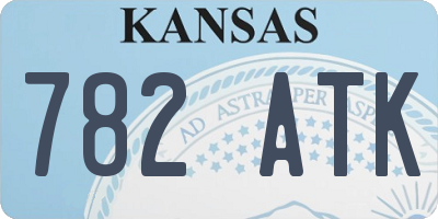 KS license plate 782ATK