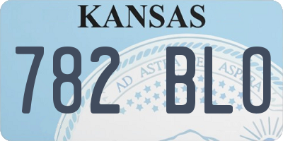 KS license plate 782BLO