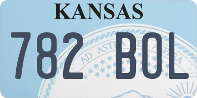 KS license plate 782BOL