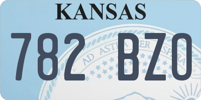 KS license plate 782BZO