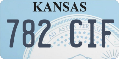 KS license plate 782CIF