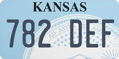 KS license plate 782DEF