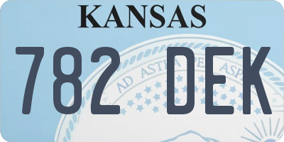 KS license plate 782DEK