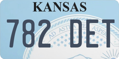 KS license plate 782DET