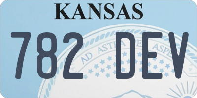 KS license plate 782DEV