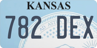 KS license plate 782DEX