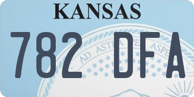 KS license plate 782DFA