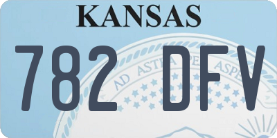 KS license plate 782DFV