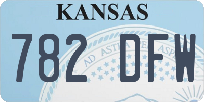 KS license plate 782DFW