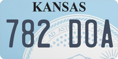 KS license plate 782DOA