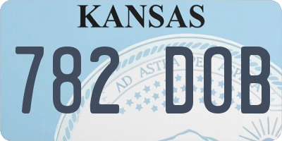 KS license plate 782DOB